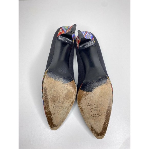Nicole Miller x Stuart Weitzman Heels Size 8.5 VINTAGE Women's Fabric Art Pumps - Picture 6 of 6